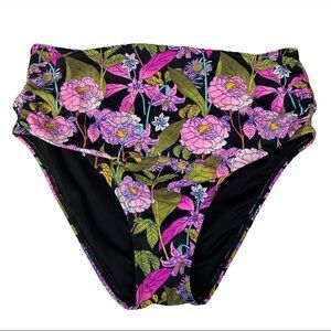 Y2K Victorias Secret Size XL High Waist Classic Hipster Bikini Bottoms Black 8KN